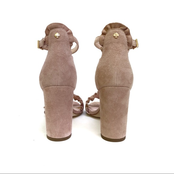 Kate Spade Odele Ruffle Dress Sandal Suede Leather Size 6 in Dusty Blush - Picture 5 of 12